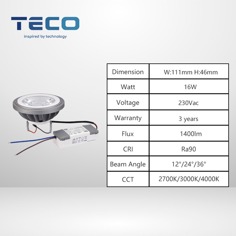 Wholesale AR111 Led Spotlight Light Bulb 2700K G53 Dimmable Led Lamp With External Driver