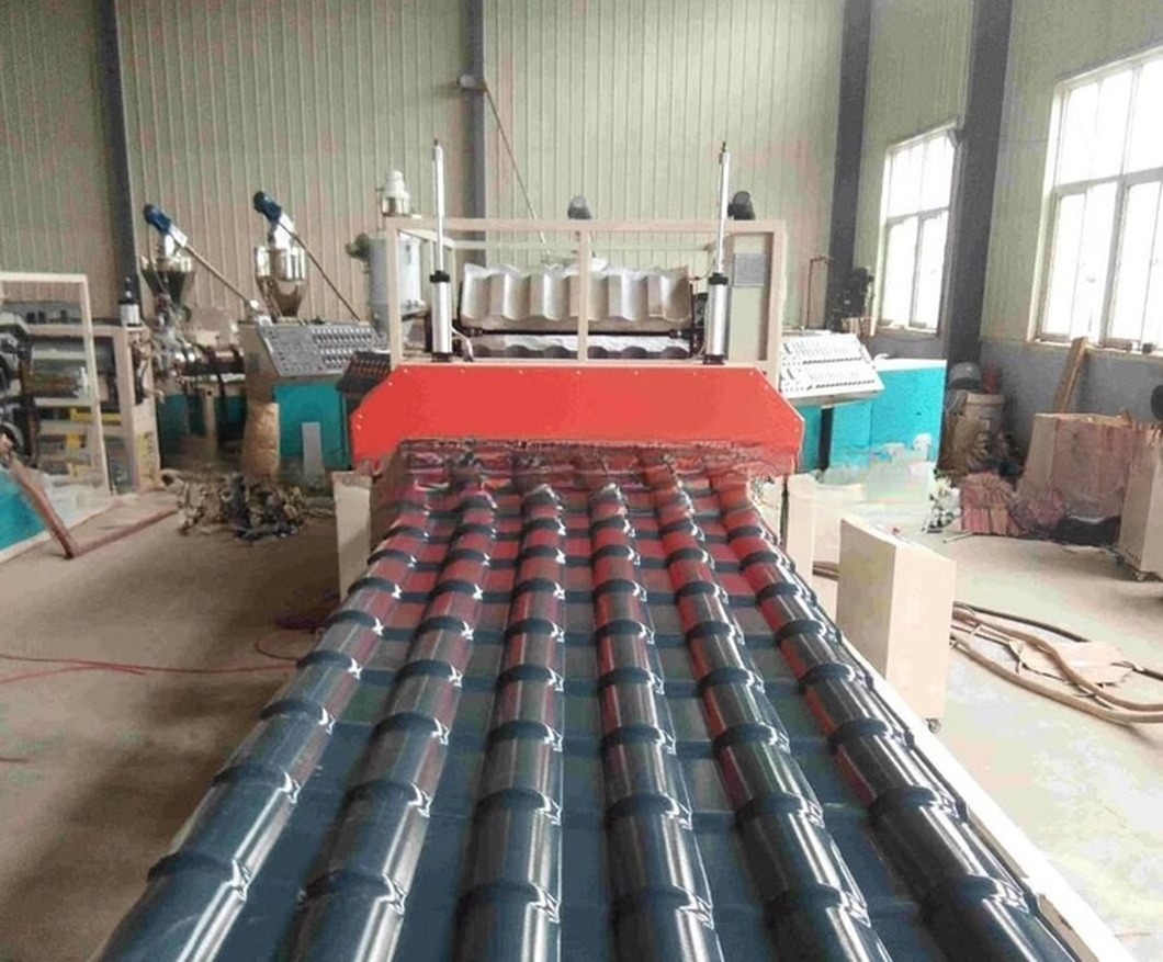 Plastic (PVC + PMMA/ASA) Wave Roof Tile Extrusion Production Line
