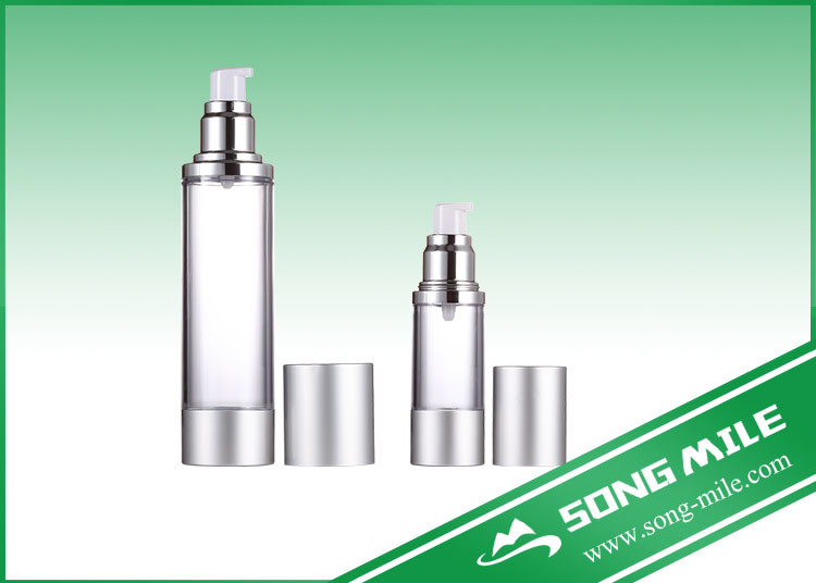 Airless Pump Bottle Silver Frosted Airless Sprayer Bottle 15ml 30ml