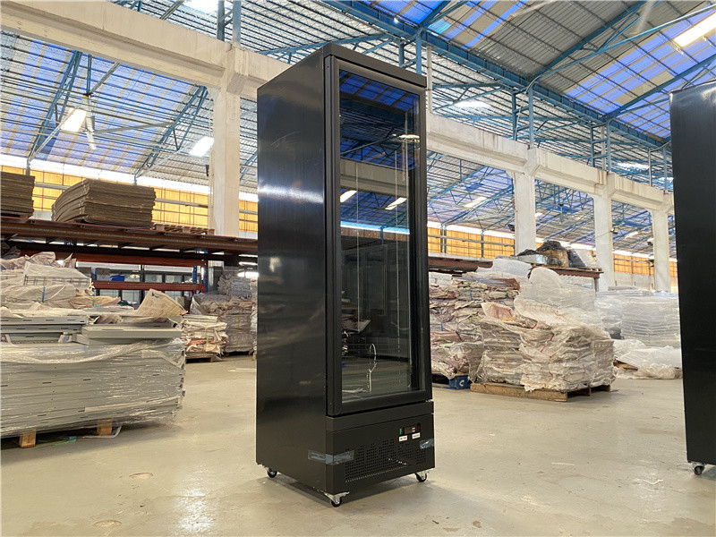 Commercial Display Refrigerator , Supermarket Single Glass Door 450L Ice-Cream Upright Freezer