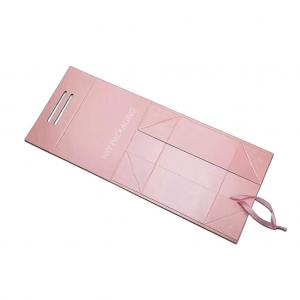 China Magnetic Closure Flap Foldable Gift Boxes Pink Plain Printed With Hinged Lid wholesale