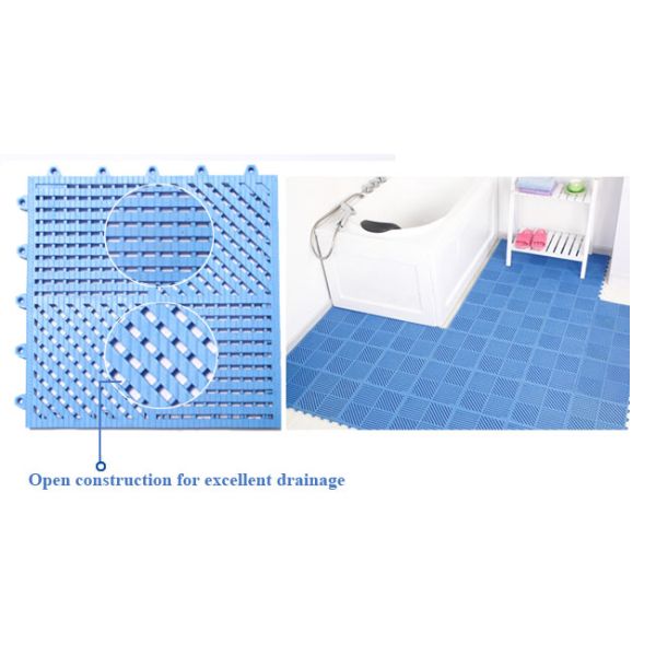 Interlocking Swimming Pool Anti Slip Mats 250MMx250MM 13MM Thick