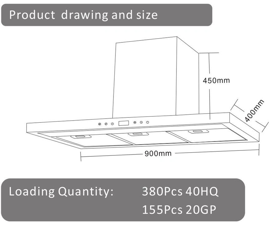 Kitchen Products Ventilator Large Suction Under Cabinet Range Hood Th-9003