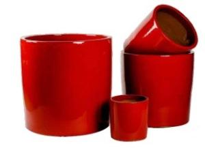 China Red 50x50cm Round Ceramic Flower Pots Large Outdoor wholesale