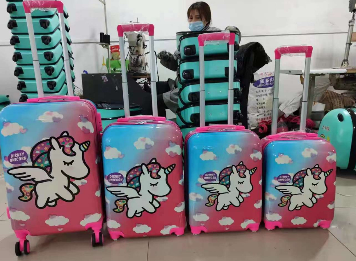 Large Unicorns Pink Suitcase With Spinner Wheel Handle Lightweight Suitcase For Children Travel Hello My Kitties Kids