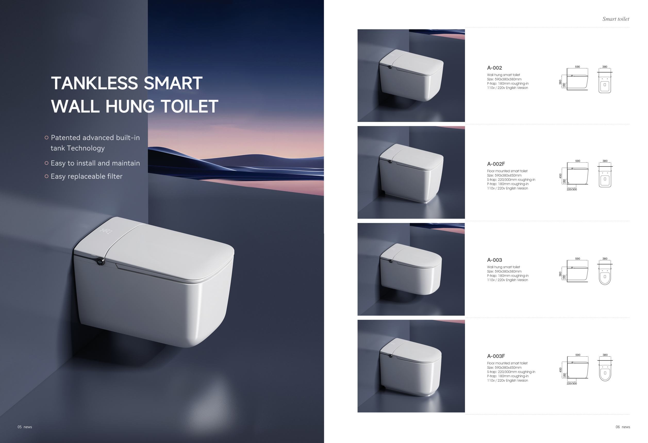 Bathroom Ceramic Modern Smart Toilet Automatic Electronic Control