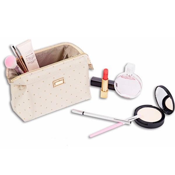 Waterproof Fashion Black Polyester Cosmetic Bag