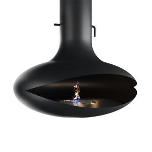China Black Roof Mounted Ceiling Carbon Steel Float Suspended Bioethanol Fireplace wholesale