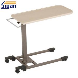 China Movable Square Table Top Wood Color With Steel Powder Coated Frame wholesale