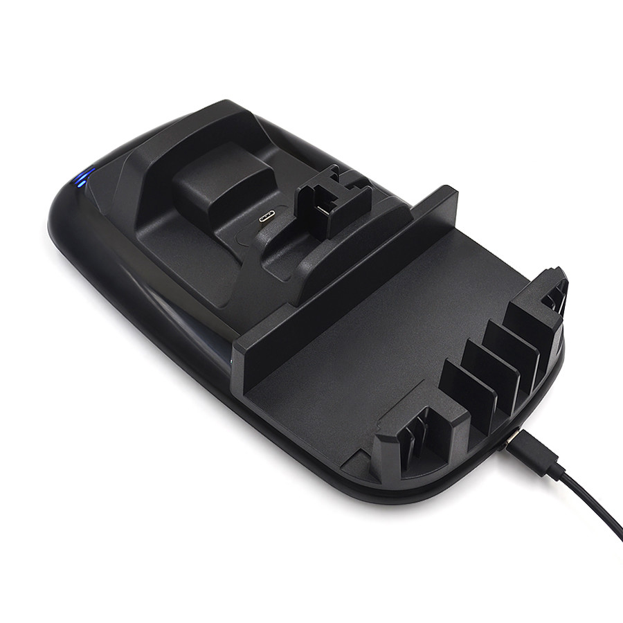 Newly Multi-functional Charging Dock for NS Console Joy-cons and Pro Controller with 4 Game Card and Straps Storage