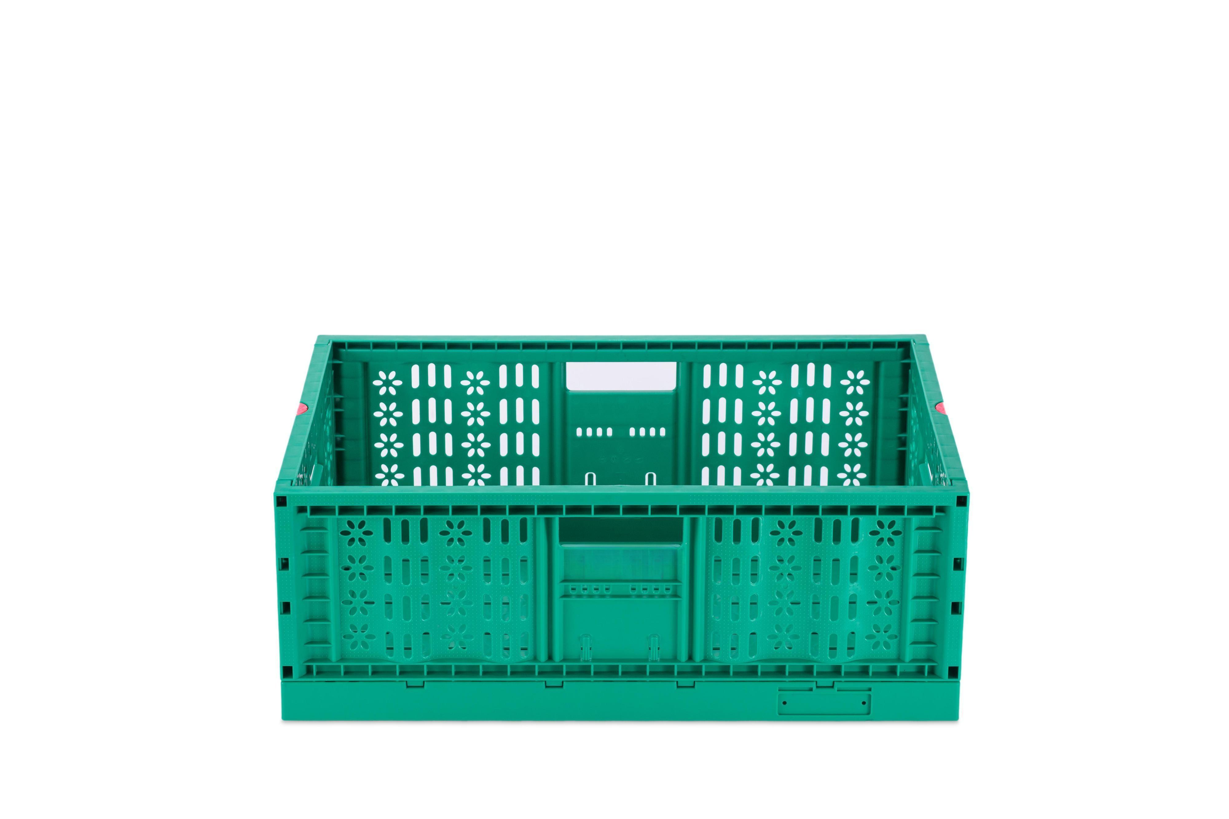 Foldable Vented Plastic Collapsible Storage Basket for Shop and Transport Convenience