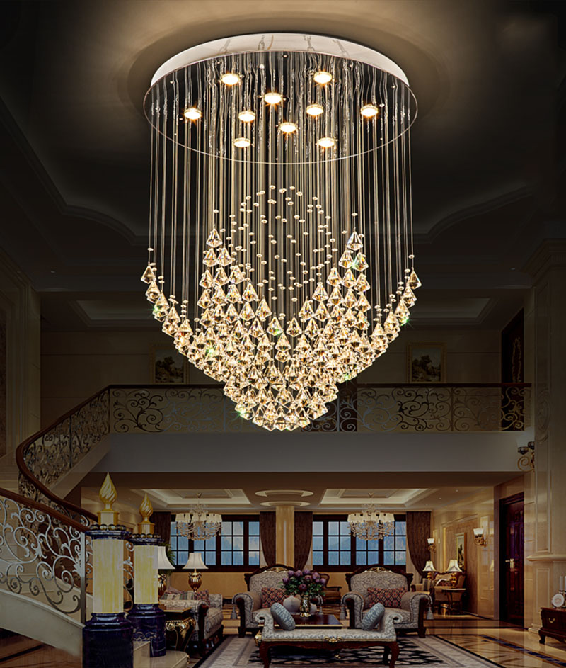 Round design large crystal chandelier modern lighting Diamond Chandelier(WH-NC-37)