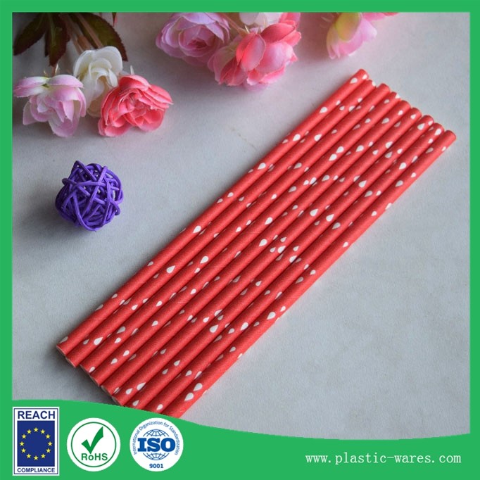 Red color paper drink straws health and environmental protection