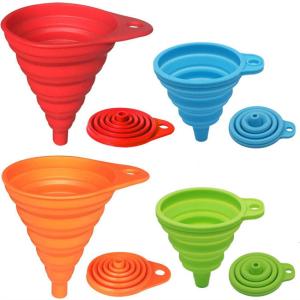 China Silicone Collapsible Funnel Set Kitchen Gadget For Bottle Liquid Transfer wholesale