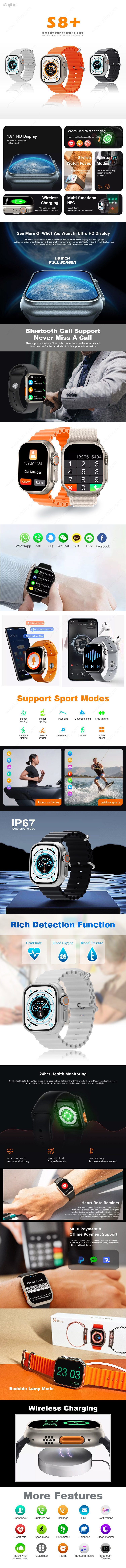 Android5.0 IOS9.0 Wristband Smart Watch IP67 Waterproof 128M