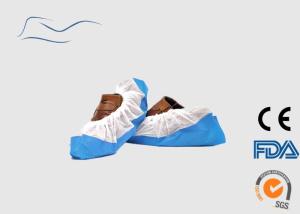 China PP / PE Disposable Shoe Protectors , White / Blue Water Resistant Shoe Covers wholesale