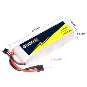 China Hardcase RC Car Lipo Battery 11.1V 3s 6500mah 60C /120c Rc Toy Accessories wholesale
