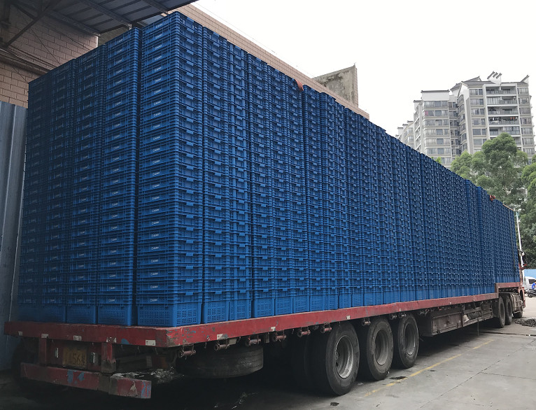 Black Food Storage Fruit And Vegetable Plastic Crates For Supermarket
