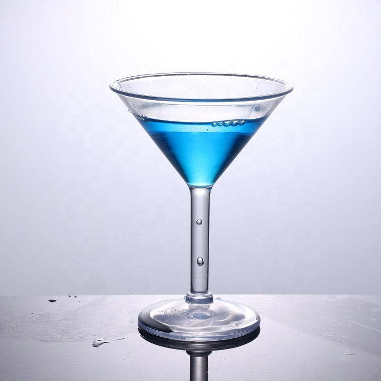 6oz Plastic Martini Glasses Unbreakable Crystal Clear Acrylic Cocktail Glasses