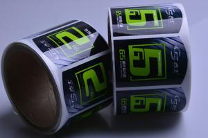 China Custom self adhesive green flourescent print vinyl label sticker rolls wholesale