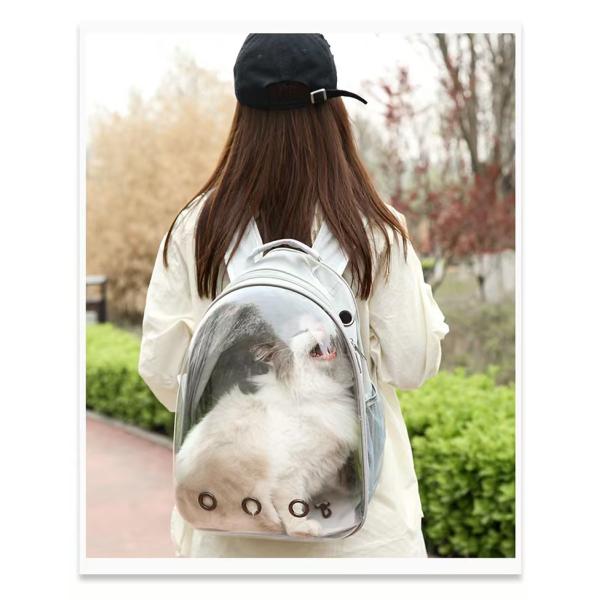 Main Material Oxford Dual-Shoulder Cat Space Capsule Pet Travel Backpack with Panoramic View Lining Material Polyester