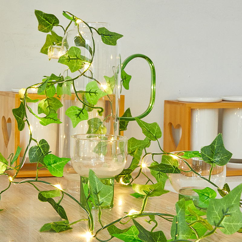 20 50 100 LED Solar Leaf Garland Light Outdoor Waterproof Fairy String Lights Wedding Party Christmas Garden Living Room Decor