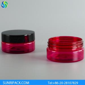 China 80ml red plastic jar, 2.5oz semi-red PET jar, 80ml red mouth plastic jar wholesale