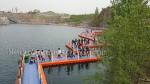 Inflatable plastic hdpe moular floating pontoon bridge for sale