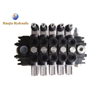 China 120LPM 5 Spools Hydraulic Directional Control Valve Side Inlet 12-18 Months Warranty wholesale