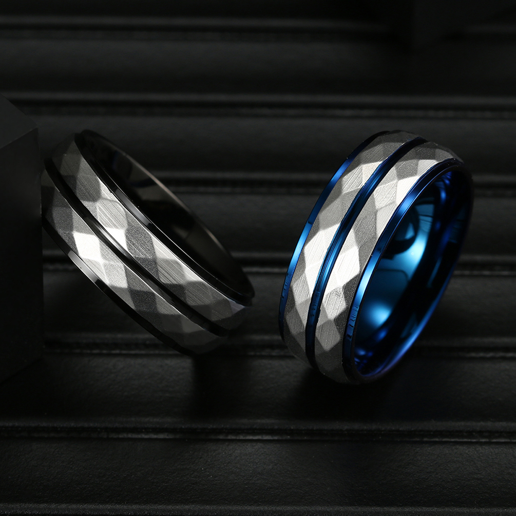 Punk Line Stainless Steel Ring Personality Fidget Spinner Rings For Women Men