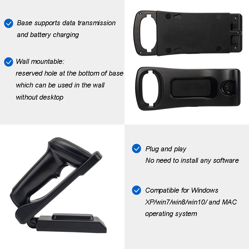 2.4G Wireless 2D Barcode Scanner 500scans/Sec With Charging Base YHD-5800DW