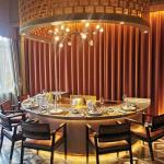 Custom Semicircle Copper 7 Seats Teppanyaki Grills with Luxuty Furniture