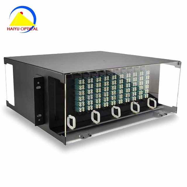 24F 2U 19" 192 Port Duplex LC Mtp Mpo Fiber Patch Panel