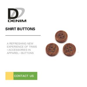 China Dark Brown Color Fake Wooden Plastic Buttons 4 - Holes Shirt &amp; Dress wholesale