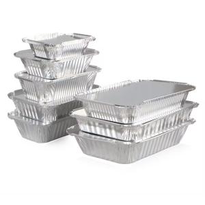 China Disposable Food Grade Aluminum Foil Pan 300ml Rectangular Container wholesale