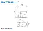 White Two piece toilet 685*350*750 mm Size living room NR121 , Free Standing