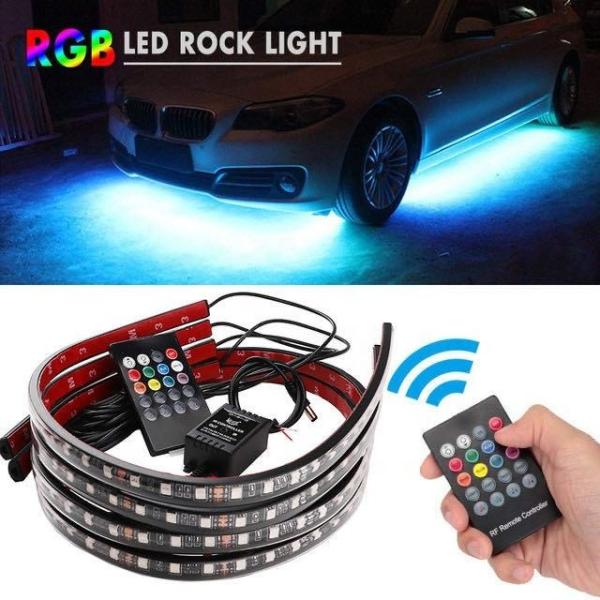 Automotive LED Interior Lights Multi Color Remote Control Flexible ABS 12V Car