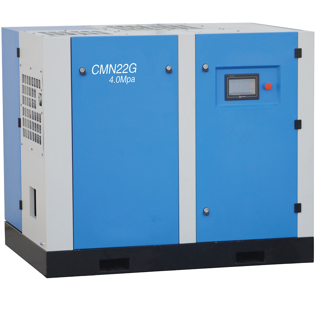 No Vibration High Pressure Screw Air Compressor 22kW 40bar Micro Oil Pharmaceuticals