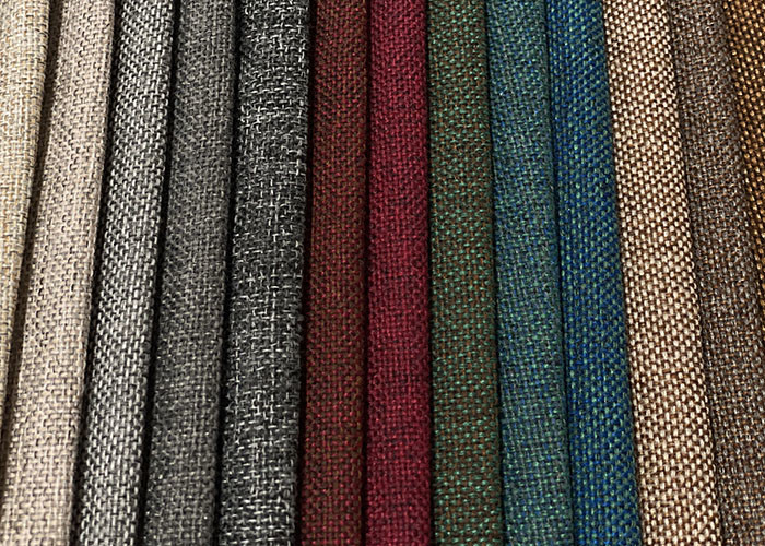 Encryption Doris Linen Sofa Fabric Pure Color 100% Polyester