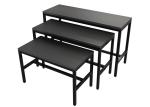 Wooden Panel Metal Frame Garment Display Stands Clothing Display Tables Black
