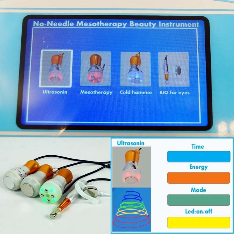 5 In 1 Eye Mesotherapy No Needle Machine / Ultrasonic Beauty Machine