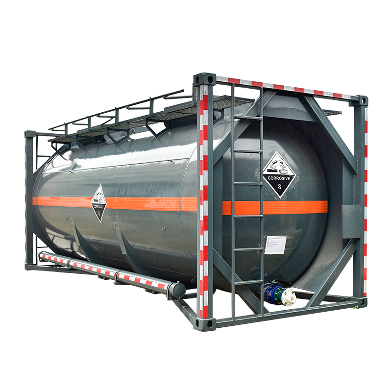 Standard 20 Foot Stainless Steel Tank Container For Corrosive Material Transportation