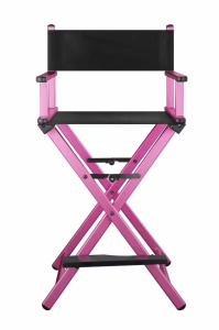 China Aluminum Professional Makeup Chair For Salon Light Weight Pink Color wholesale
