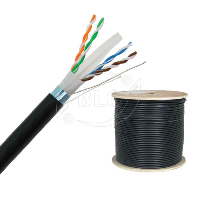 Dual Layer Jacket Cat6 LAN Cable Outdoor FTP Al Foil Shielded PVC PE Material
