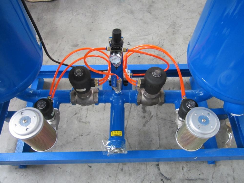 Low Noise Adsorption Compressed Air Dryer , Heatless Desiccant Air Dryer