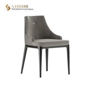 China 56cm length Grey PU Leather Dining Chairs Modern Solid Wood Finished wholesale