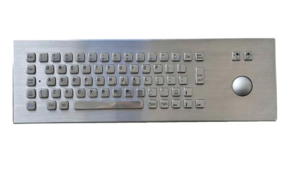 Industrial Stainless Steel Metal Keyboard Panel Mounted IP65 / IK07 Protection