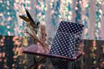 Purple Glitter Clear 9x4x4" Aesthetic Desk Organizer