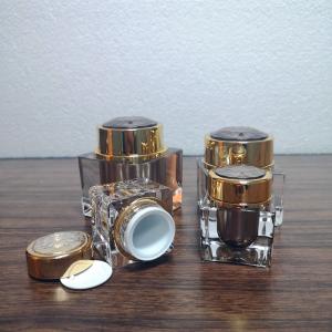 China Dark Square PET 50g Empty Cosmetic Cream Jars wholesale