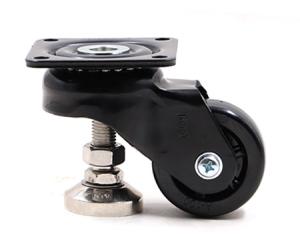China Black PA6 Heavy Duty Adjustable Caster Wheels 670kg Easy Moving wholesale